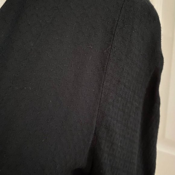 Silence + Noise Tie Front Textured Top Long Sleeve Sz Lg Black - Picture 5 of 7